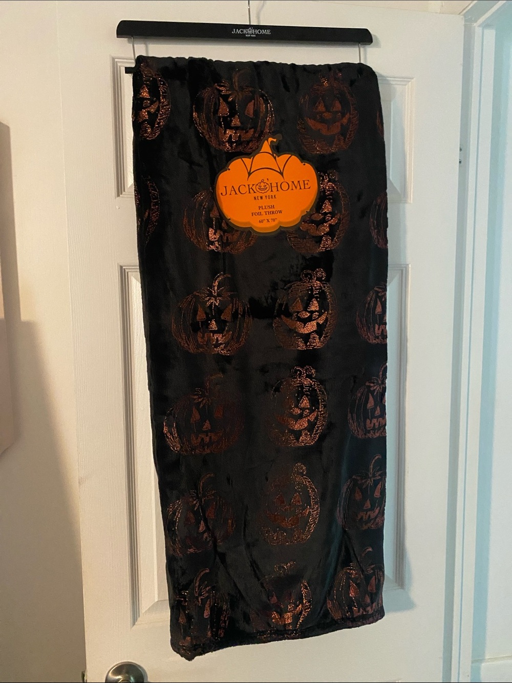 Jack🎃Home Black and Orange Halloween Pumpkin Plush Throw